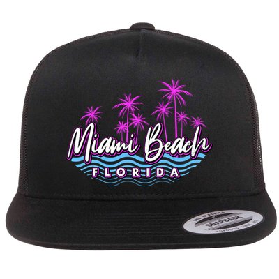Miami Beach Florida Neon Flatbill Hat