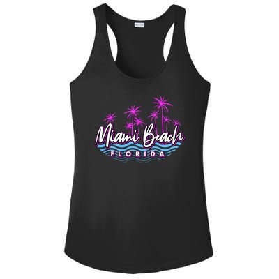 Miami Beach Florida Neon Ladies PosiCharge Competitor Racerback Tank