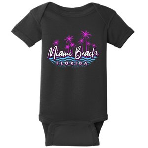 Miami Beach Florida Neon Baby Bodysuit