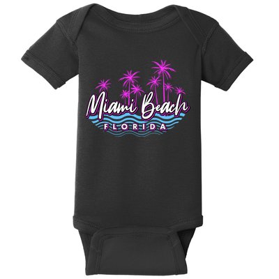 Miami Beach Florida Neon Baby Bodysuit