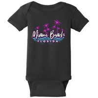 Miami Beach Florida Neon Baby Bodysuit