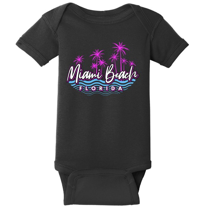 Miami Beach Florida Neon Baby Bodysuit