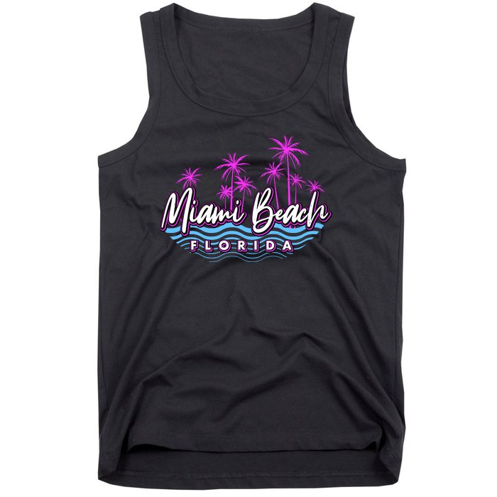 Miami Beach Florida Neon Tank Top