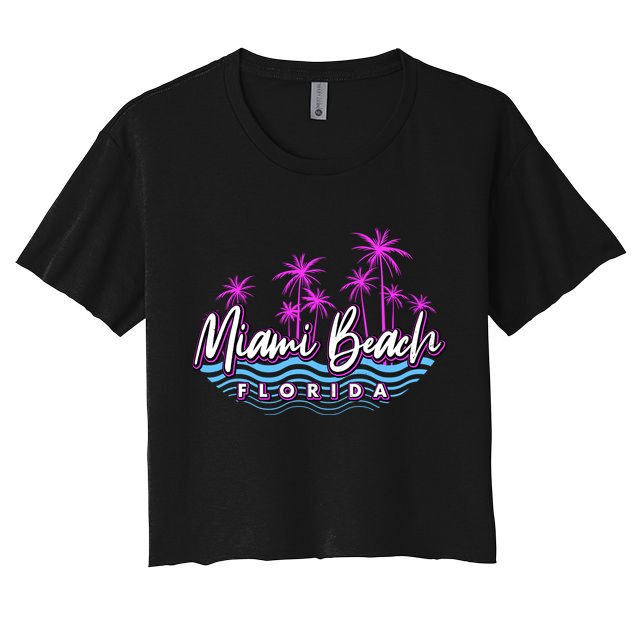 Miami Beach Florida Neon Crop Top