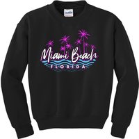 Miami Beach Florida Neon Kids Sweatshirt