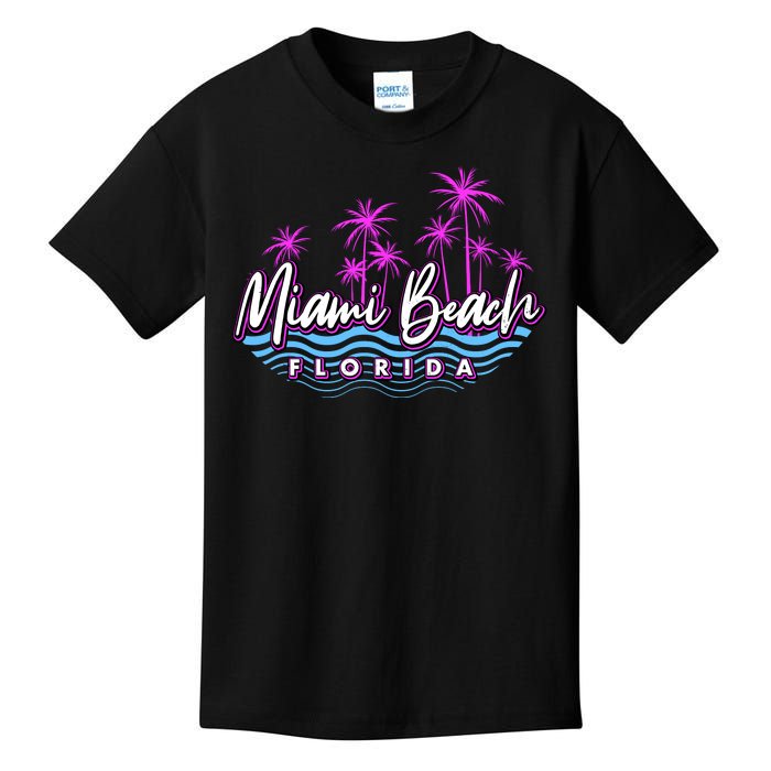 Miami Beach Florida Neon Kids T-Shirt