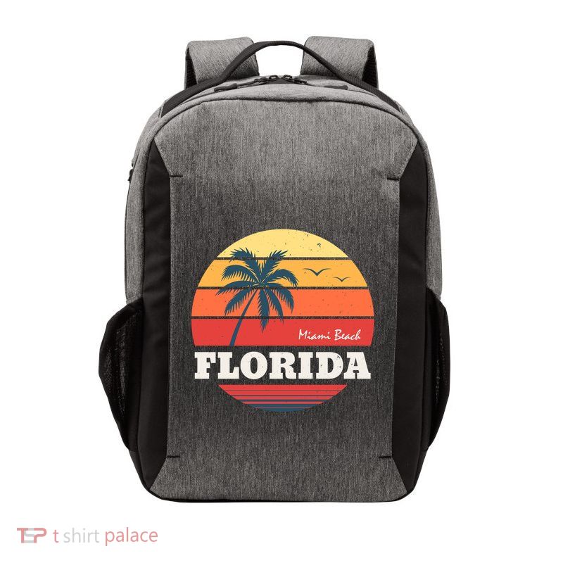 Miami Beach Florida Retro Circle Vector Backpack