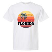 Miami Beach Florida Retro Circle Garment-Dyed Heavyweight T-Shirt