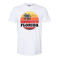 Miami Beach Florida Retro Circle Softstyle CVC T-Shirt