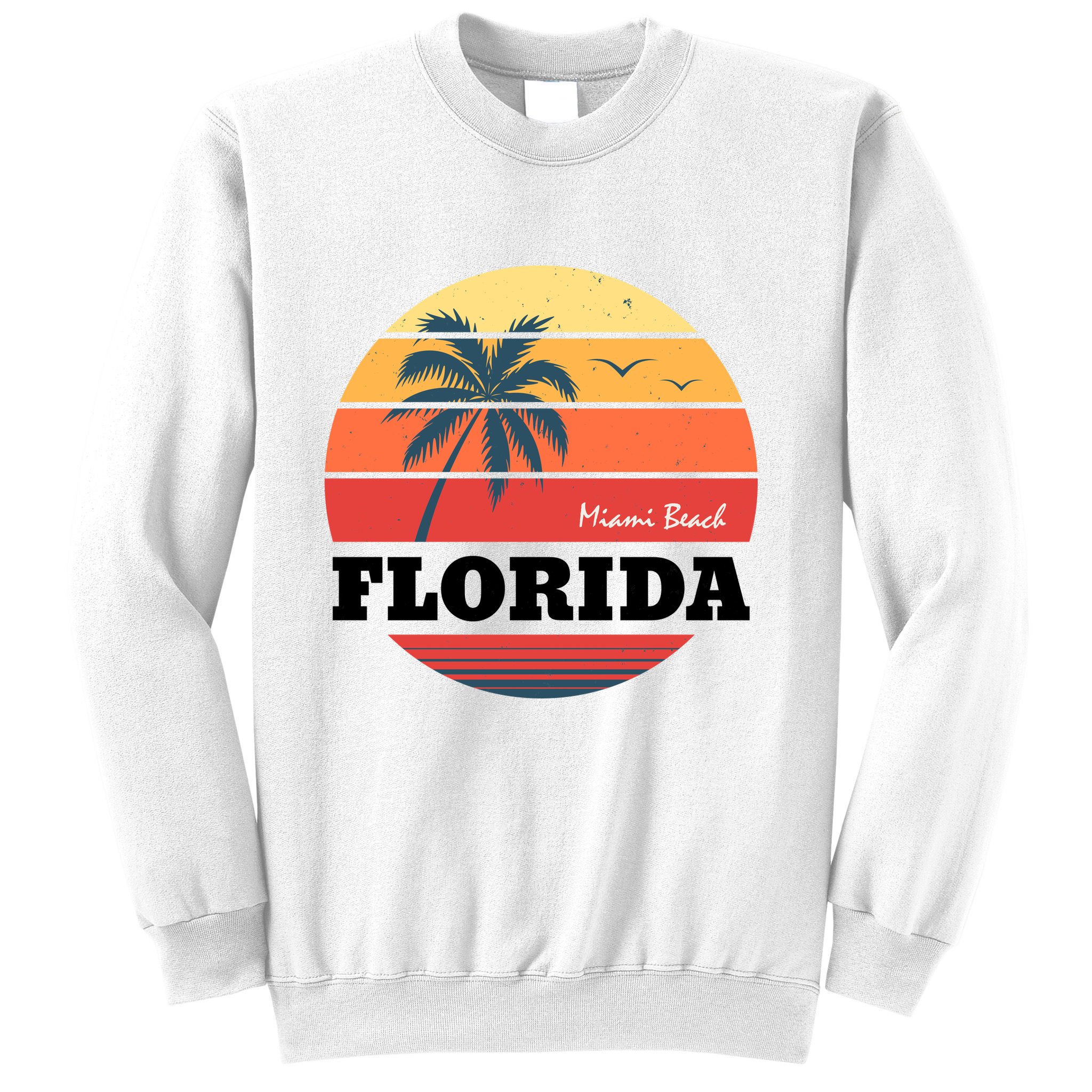 Miami Beach Florida Retro Circle Sweatshirt