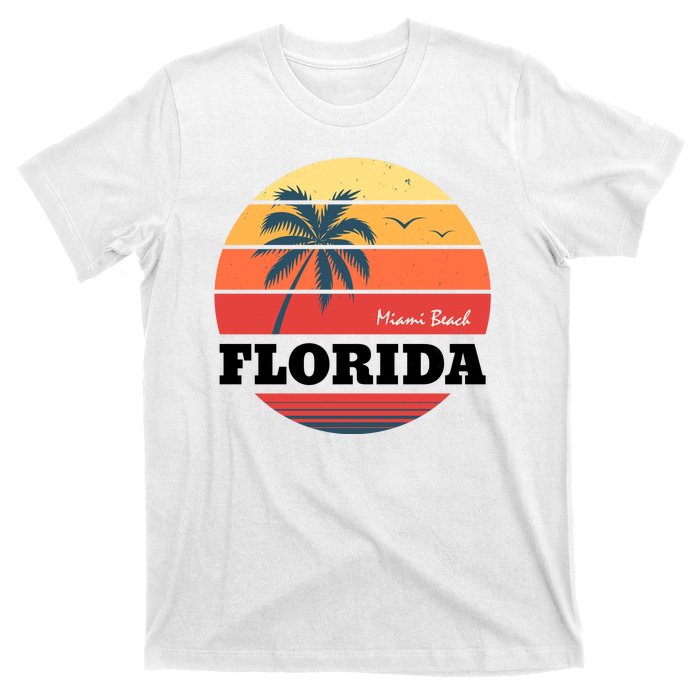 Miami Beach Florida Retro Circle T-Shirt