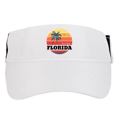 Miami Beach Florida Retro Circle Adult Drive Performance Visor