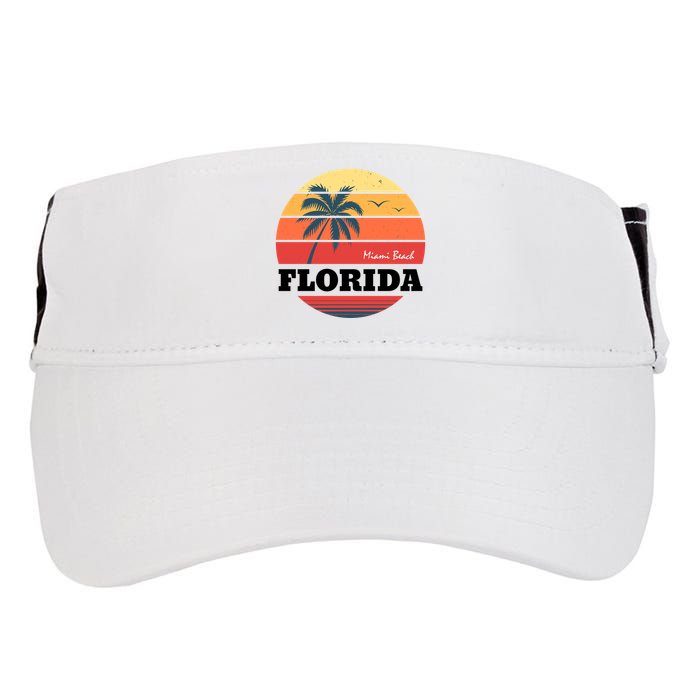 Miami Beach Florida Retro Circle Adult Drive Performance Visor