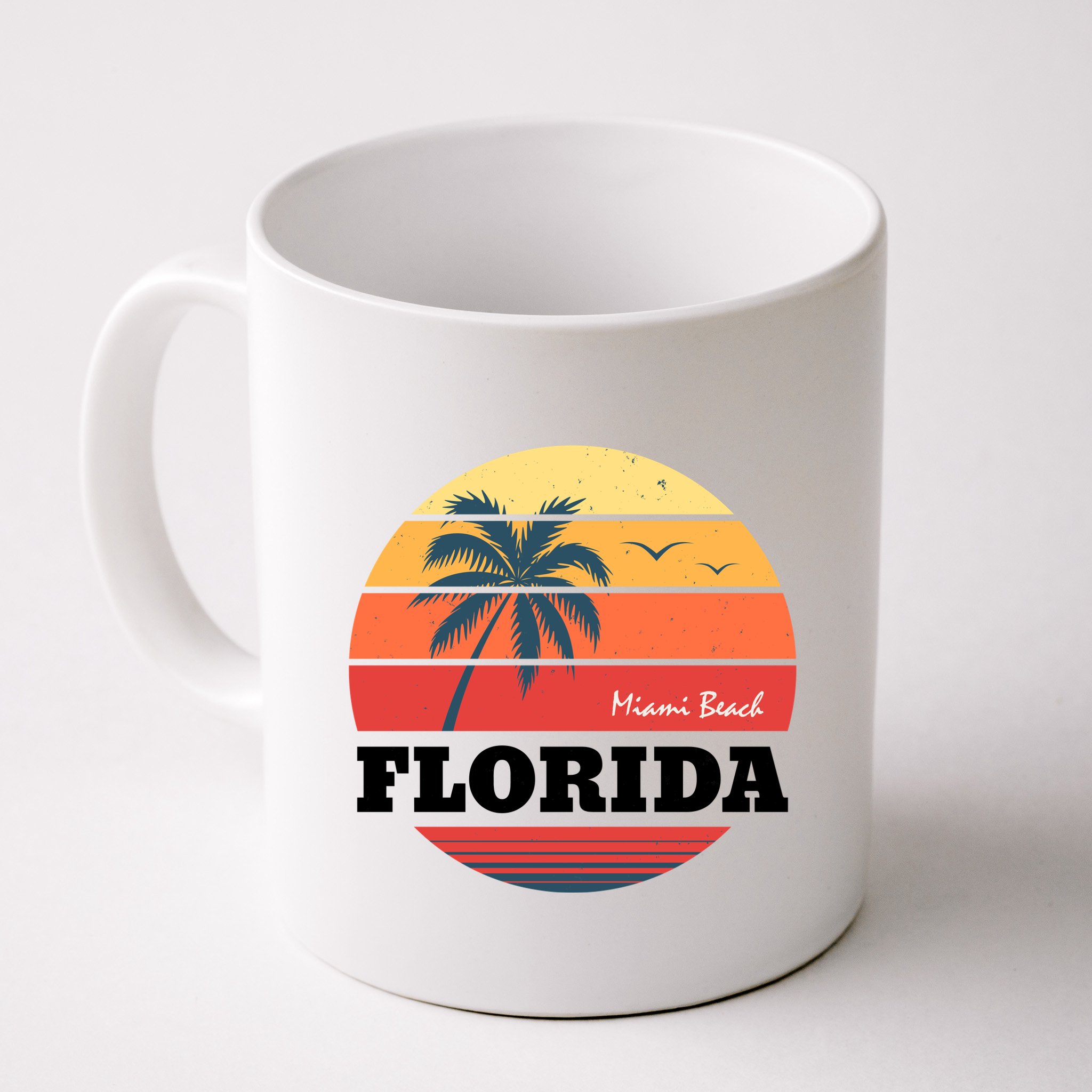 Miami Beach Florida Retro Circle Mug