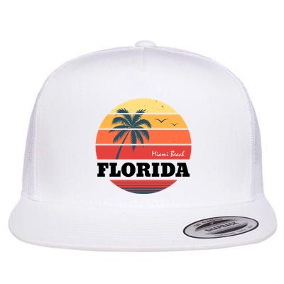 Miami Beach Florida Retro Circle Flatbill Hat