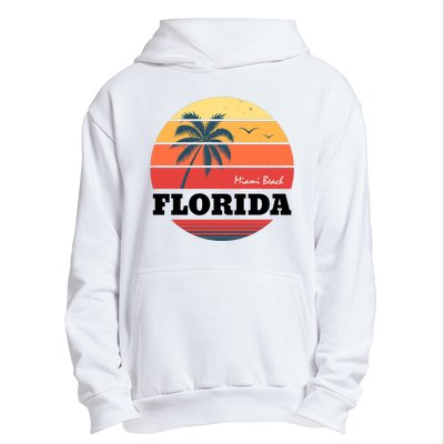 Miami Beach Florida Retro Circle Urban Pullover Hoodie