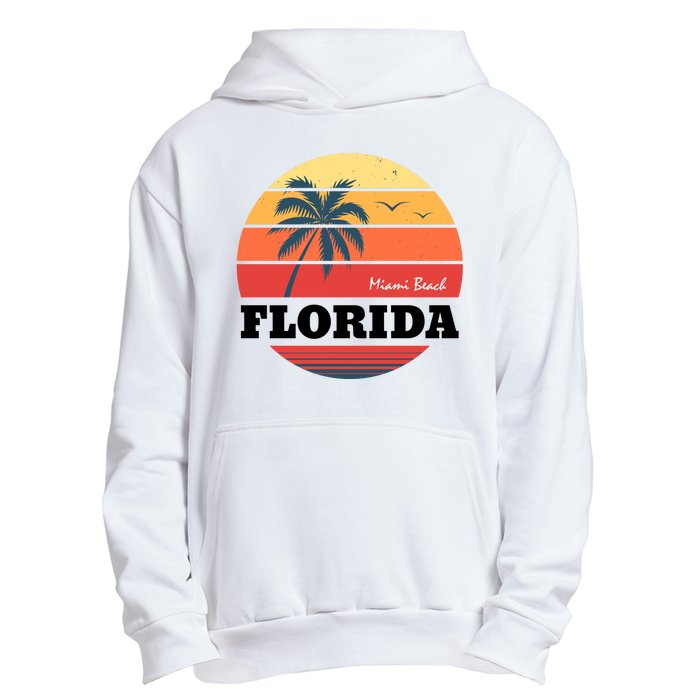 Miami Beach Florida Retro Circle Urban Pullover Hoodie