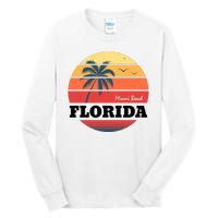 Miami Beach Florida Retro Circle Tall Long Sleeve T-Shirt