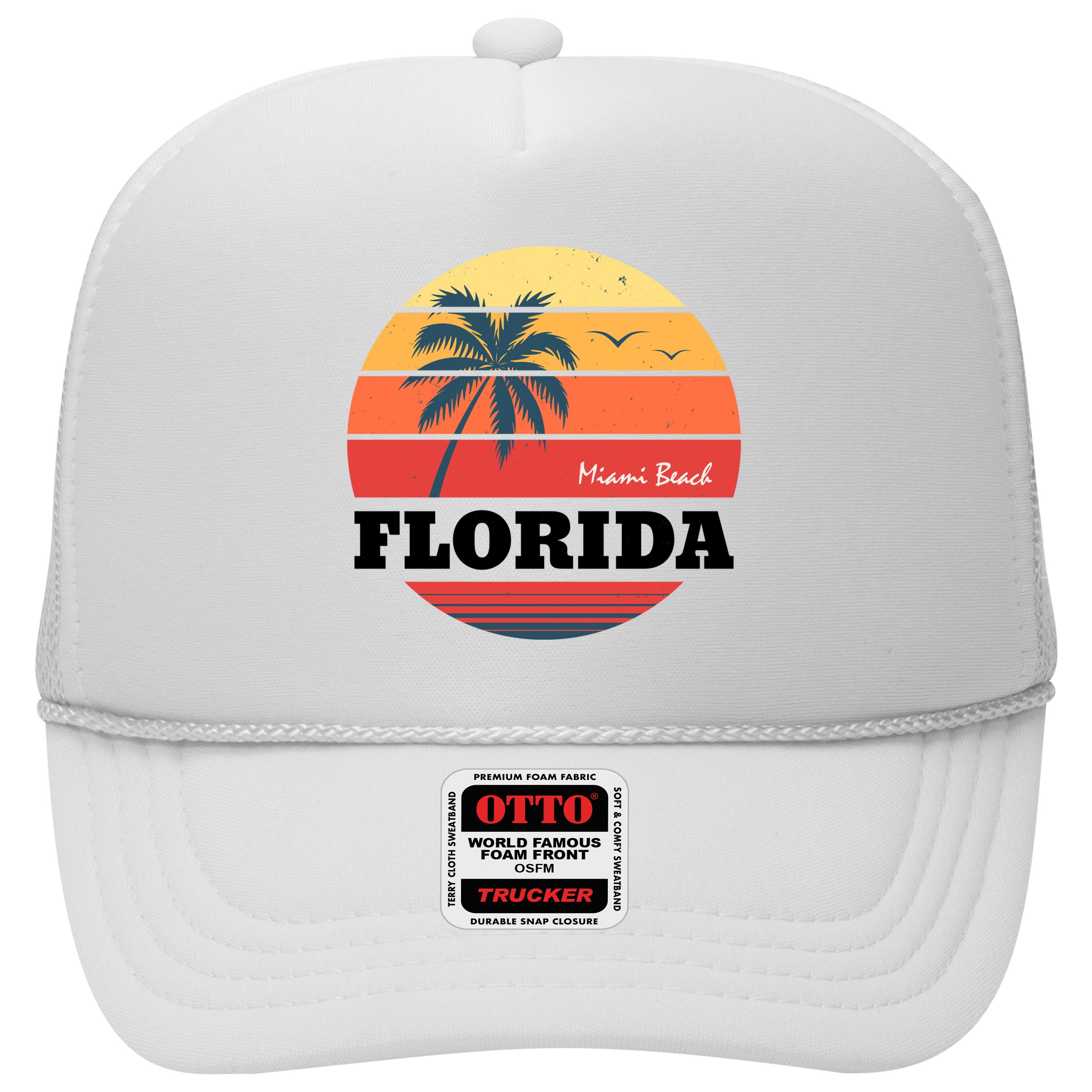 Miami Beach Florida Retro Circle Hat