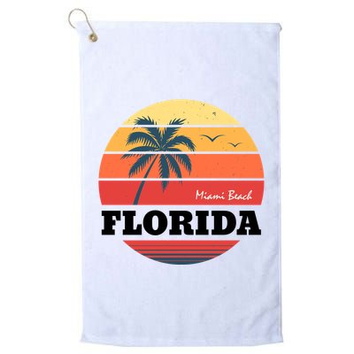 Miami Beach Florida Retro Circle Golf Towel