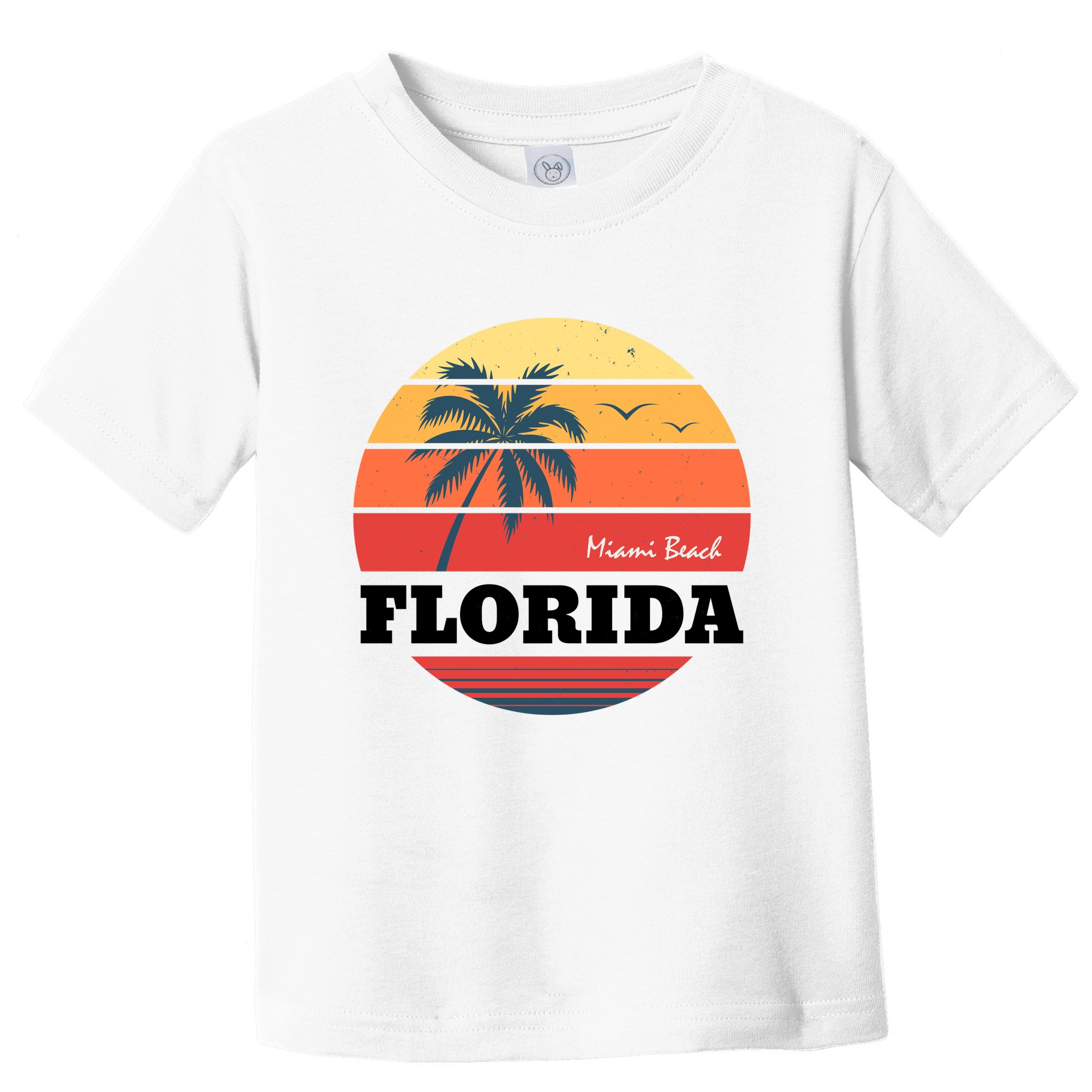 Miami Beach Florida Retro Circle Toddler T-Shirt