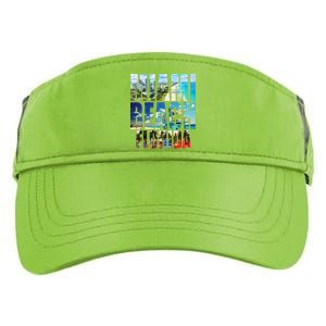 Miami Beach Florida Retro City Logo Adult Drive Performance Visor