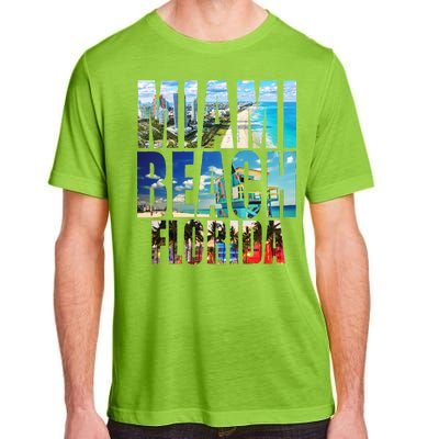 Miami Beach Florida Retro City Logo Adult ChromaSoft Performance T-Shirt