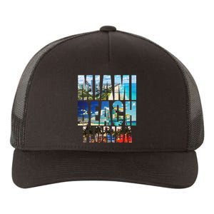 Miami Beach Florida Retro City Logo Yupoong Adult 5-Panel Trucker Hat