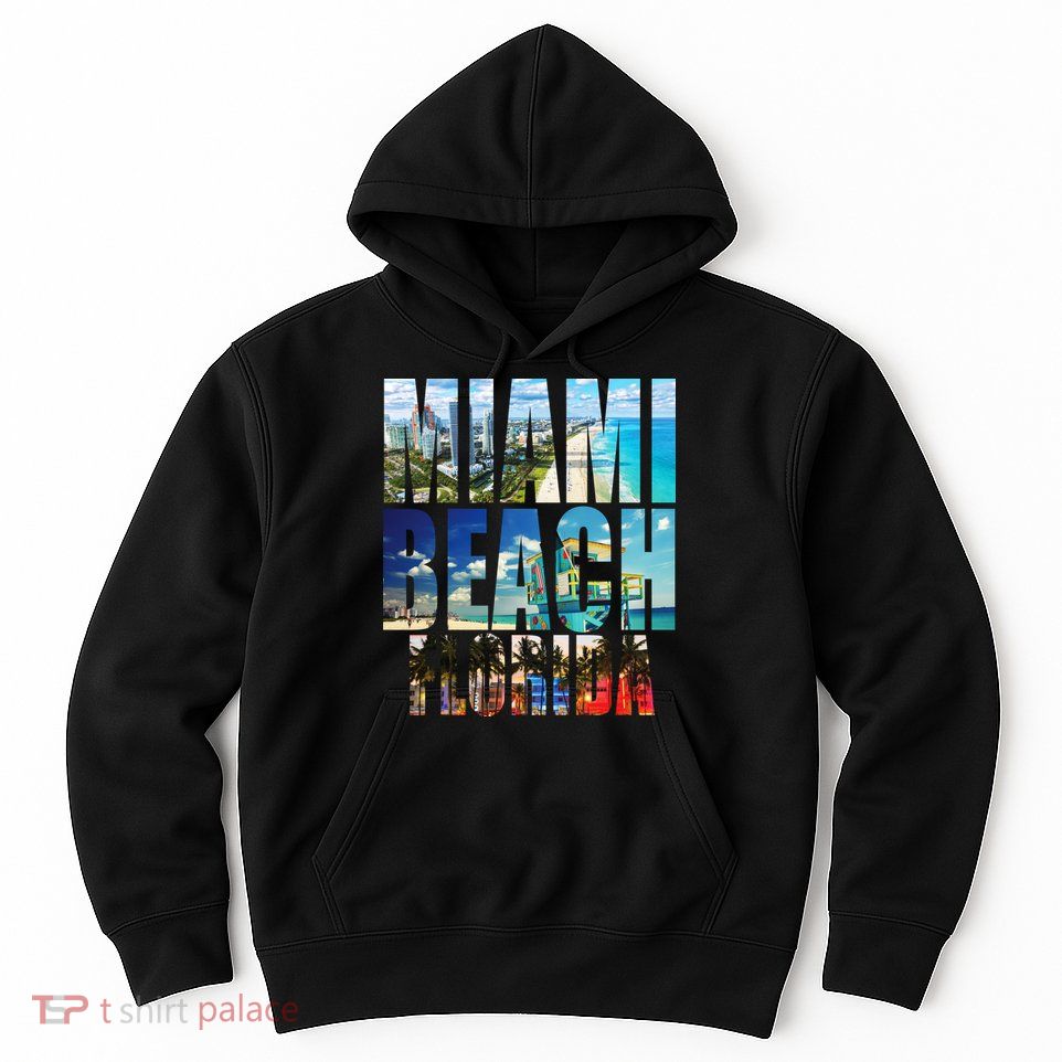 Miami Beach Florida Retro City Logo Hoodie