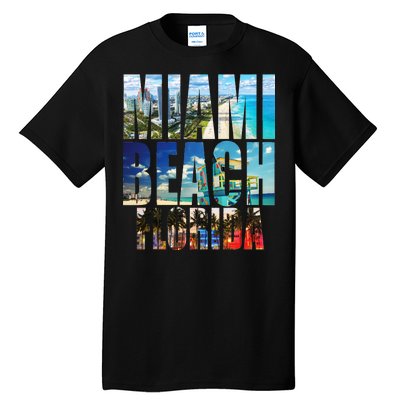 Miami Beach Florida Retro City Logo Tall T-Shirt