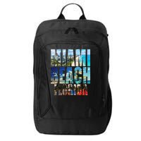 Miami Beach Florida Retro City Logo City Backpack