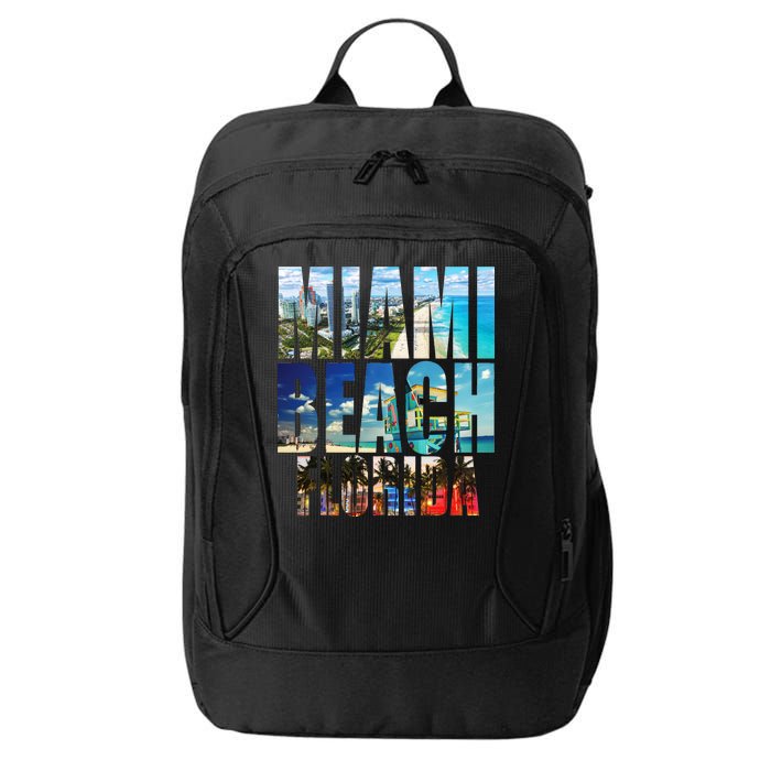 Miami Beach Florida Retro City Logo City Backpack