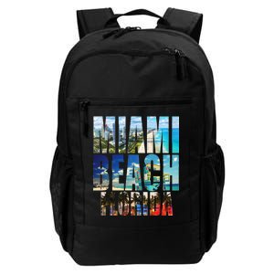 Miami Beach Florida Retro City Logo Daily Commute Backpack