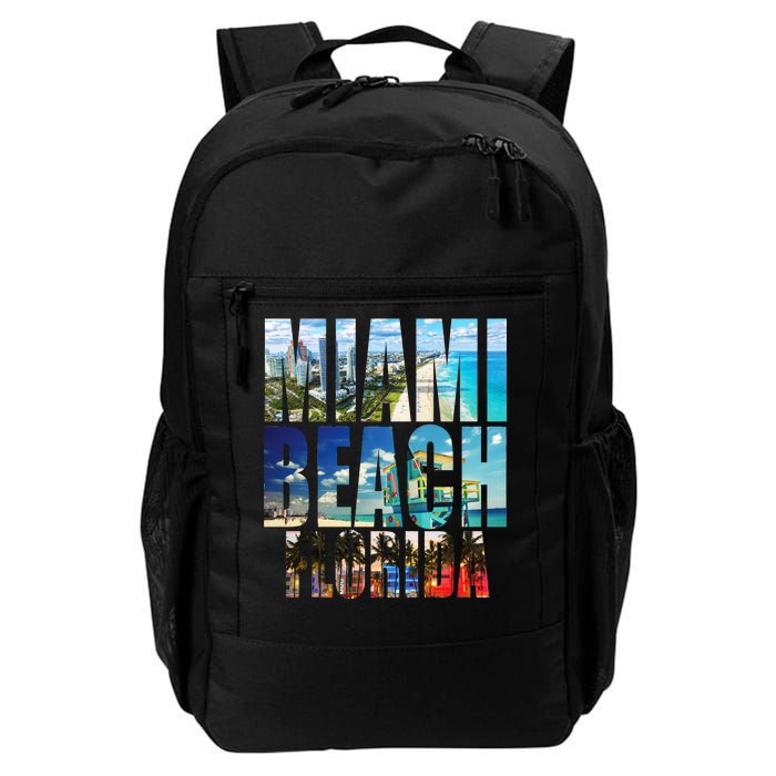 Miami Beach Florida Retro City Logo Daily Commute Backpack