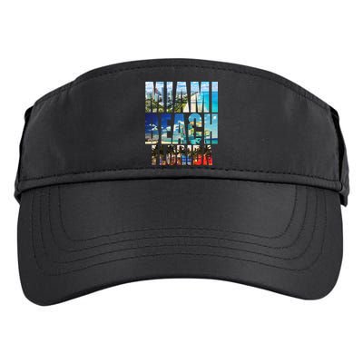 Miami Beach Florida Retro City Logo Adult Drive Performance Visor