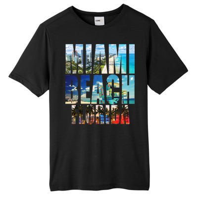 Miami Beach Florida Retro City Logo Tall Fusion ChromaSoft Performance T-Shirt