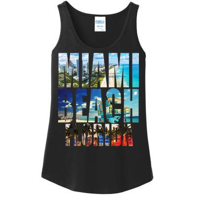 Miami Beach Florida Retro City Logo Ladies Essential Tank