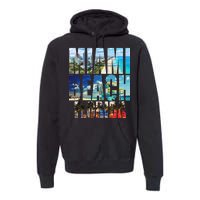 Miami Beach Florida Retro City Logo Premium Hoodie