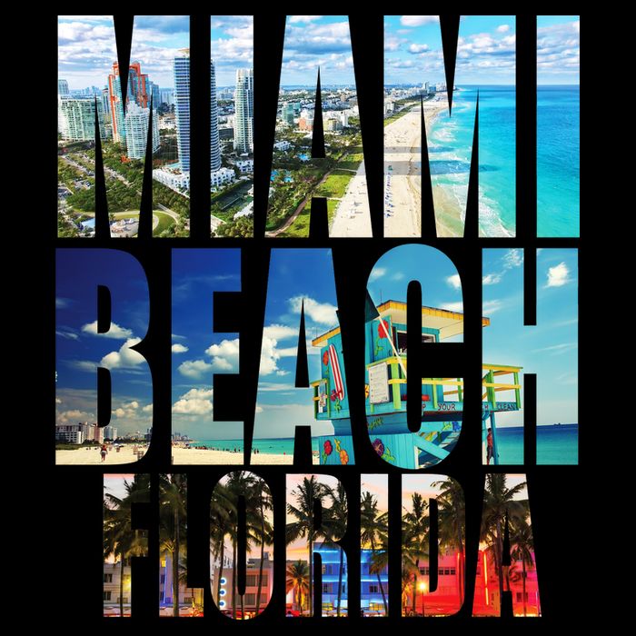 Miami Beach Florida Retro City Logo 16 in Basic Backpack