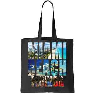 Miami Beach Florida Retro City Logo Tote Bag