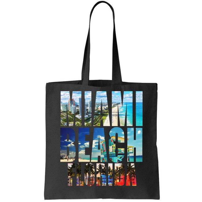 Miami Beach Florida Retro City Logo Tote Bag