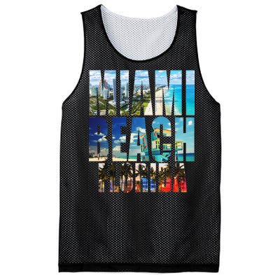 Miami Beach Florida Retro City Logo Mesh Reversible Basketball Jersey Tank