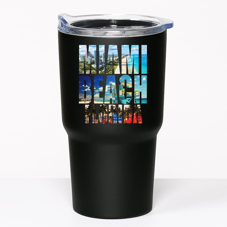 Miami Beach Florida Retro City Logo Tumbler