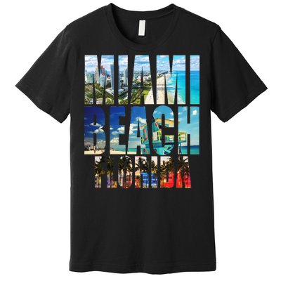 Miami Beach Florida Retro City Logo Premium T-Shirt