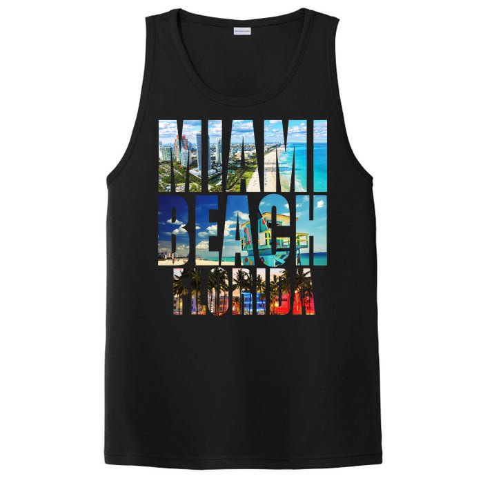 Miami Beach Florida Retro City Logo PosiCharge Competitor Tank