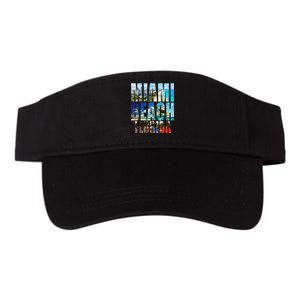 Miami Beach Florida Retro City Logo Valucap Bio-Washed Visor