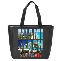 Miami Beach Florida Retro City Logo Zip Tote Bag