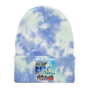 Miami Beach Florida Retro City Logo Tie Dye 12in Knit Beanie