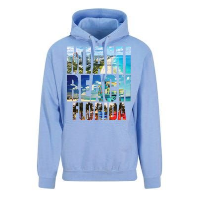 Miami Beach Florida Retro City Logo Unisex Surf Hoodie