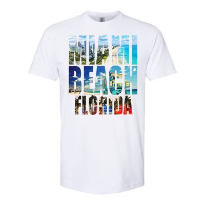 Miami Beach Florida Retro City Logo Softstyle CVC T-Shirt